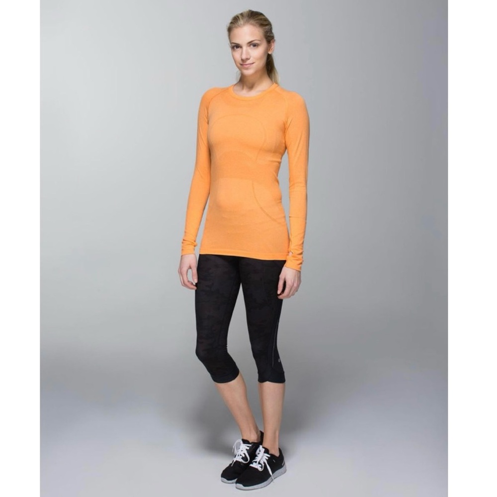 Lululemon🍋Run: Swiftly Tech Long Sleeve Heathered Creamsicle Pop Size 4 - Picture 16 of 16